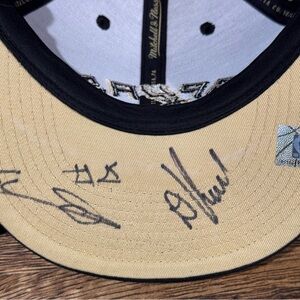 Mitchell & Ness Black and Tan Cap with Signatures